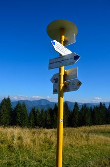 Sedlo pod Vtáčníkom 1120m, rázcestník