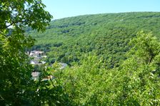 Hainburg, Schloßberg, view to Hundsheimer Berg