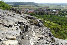 Hundsheimer Berg, view over Hundsheim to Spitzerberg