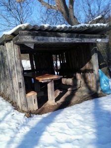 Prístrešok pri kyselke v Melčiciach-Lieskovom