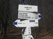 Turistický smerovník Sklená huta