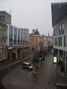 Mlynská ulica z okna Jakabovho paláca