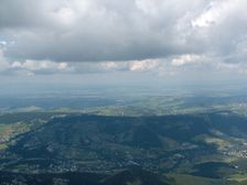 Giewont - výhlad do Zakopaneho a Polska