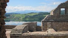 Výhľad na Tatry z hradieb Czorsztynu