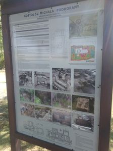 Informačná tabuľa o kostole svätého Michala